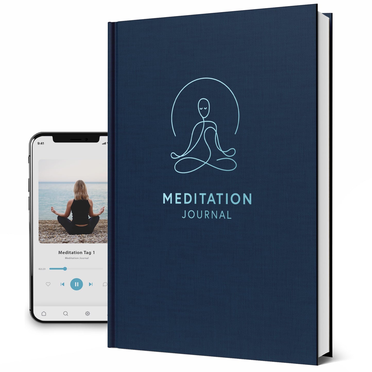 Meditation Journal | Achtsamkeitstagebuch mit geführten Audio Meditationen – Anti Stress Dankbarkeitstagebuch für Entspannung & Achtsamkeit | Mindlook & Koala Mind