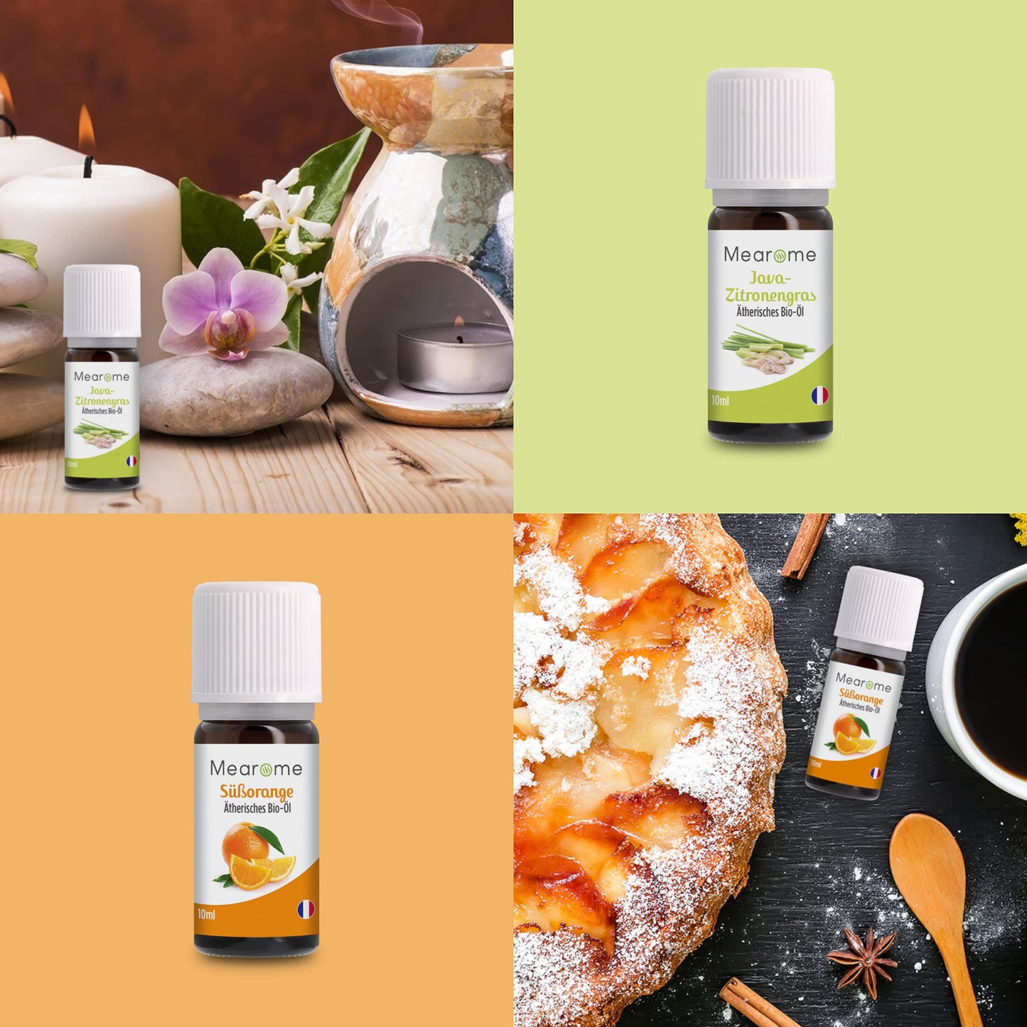 ÄTHERISCHE ÖLE SET BIO-Zertifiziert Duftöl Pur 100% Naturrein, Aroma Diffuser Ravintsara Lavendin Pfefferminzöl Zitrone Eukalyptusöl Süßorangenöl Aromatherapie Geschenk Idee Massageöle Geschenkset
