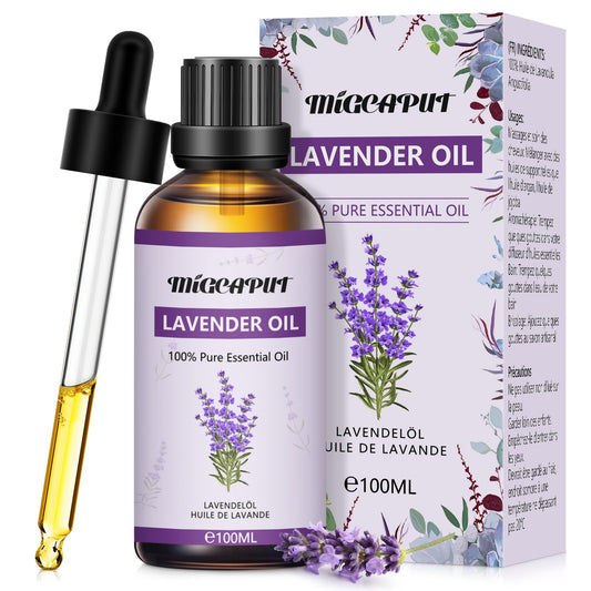 Migcaput Ätherische Öle lavendelöl 100 ml,100% Natürliche ätherische Öle, Ätherisches Aromatherapieöl von Erstklassige Qualität, Duftöle für Diffusor, Luftbefeuchter, Entspannen, Massage, Bad