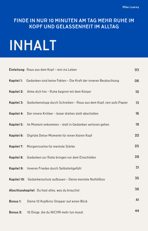 Download E-Book: „Finde in nur 10 Minuten am Tag mehr Ruhe im Kopf und Gelassenheit im Alltag.“